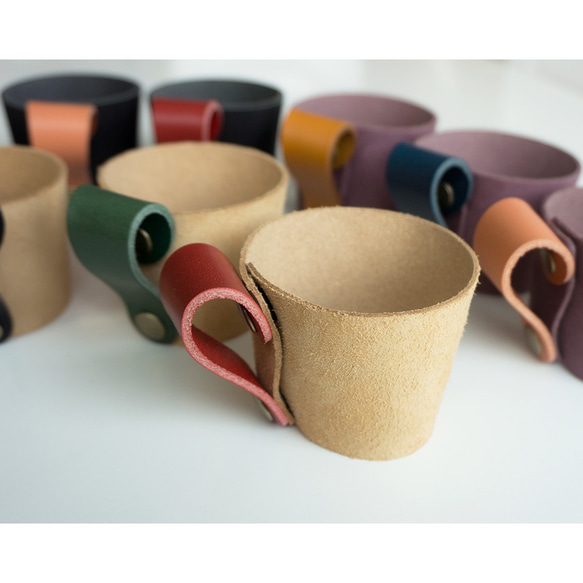 イタリアンレザー 【 紙 カップホルダー 3個セット 】 紙コップホルダー レザー 革 父の日 HH33K 10枚目の画像