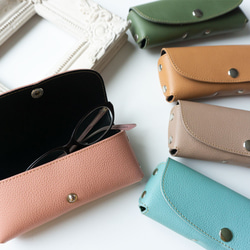 メガネケース 【 シュリンクレザー 】本革 収納ケース 姫路レザー 眼鏡 サングラス HS16K 8枚目の画像