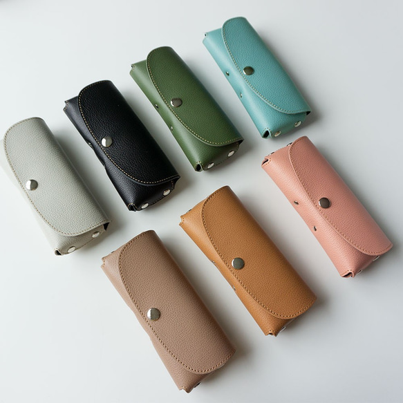 メガネケース 【 シュリンクレザー 】本革 収納ケース 姫路レザー 眼鏡 サングラス HS16K 9枚目の画像