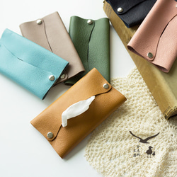 ポケットティッシュケース 【 シュリンクレザー 】 本革 収納ケース