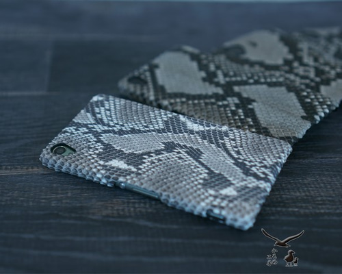 全機種対応 本革 スマホケース【Diamond Python】 ヘビ iPhone
