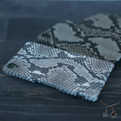 全機種対応 本革 スマホケース【Diamond Python】 ヘビ iPhone
