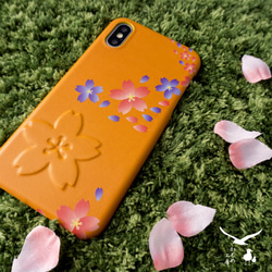 スマホケース 全機種対応 期間限定 【 桜の便り 】 桜 春 花びら レザー iPhone BD09K 1枚目の画像