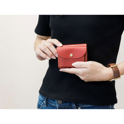 コンパクト 三つ折り財布 【ITALIAN-simpleｰ】 本革 イタリアンレザー 財布 送料無料 HH10K 6枚目の画像