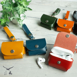 レザーケース 【 AirPods Pro 刻印 】栃木レザー 本革 ストラップ付き