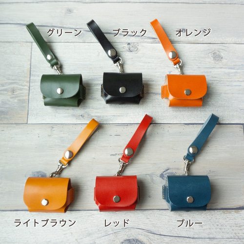 レザーケース 【 AirPods Pro 刻印 】栃木レザー 本革 ストラップ付き