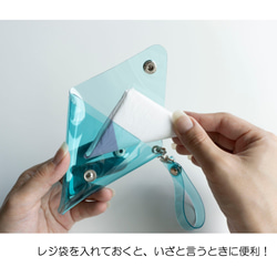 レジ袋入れ 【 三角PVCケース 】 小物入れ コインケース PVC 透明 HP08U 2枚目の画像