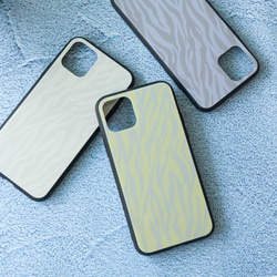 多機種対応 スマホケース ガラス 【 ゼブラ 】 ニュアンスカラー くすみカラー アニマル柄 iPhone JI61U 4枚目の画像