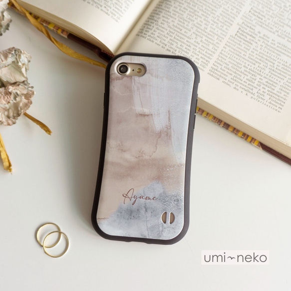 iPhone限定 スマホケース グリップケース 【 ニュアンスアート