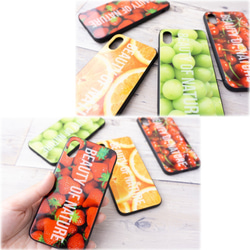 多機種対応 スマホケース ガラス【 オレンジ 】 みかん 果物 果実 iPhone android JI06U 3枚目の画像