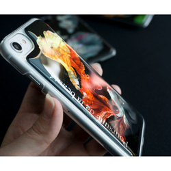 多機種対応 スマホケース 樹脂加工 【 螺鈿 金魚 】 天然貝 螺鈿アート iPhone android MN02U 3枚目の画像