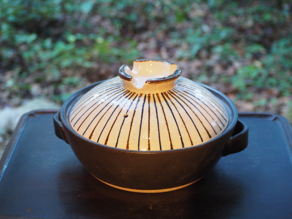 8号土鍋（3〜4人用）麦わら白 鍋・土鍋 藍窯 通販 10561432｜Creema