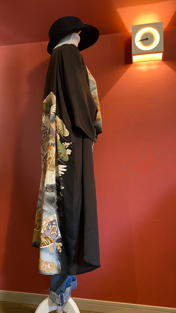 盛岡工房　アンティーク黒留袖リメイク　コーディガンとトップスのセット　こちらは見本です。 7枚目の画像