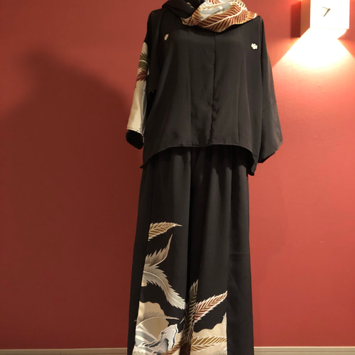 展示 アンティーク黒留袖からのツーピース 着物 盛岡工房 通販 7074933