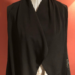 #盛岡工房 着物リメイク 黒羽織からのコーディガン 受注製作致します！こちらは見本です。 6枚目の画像