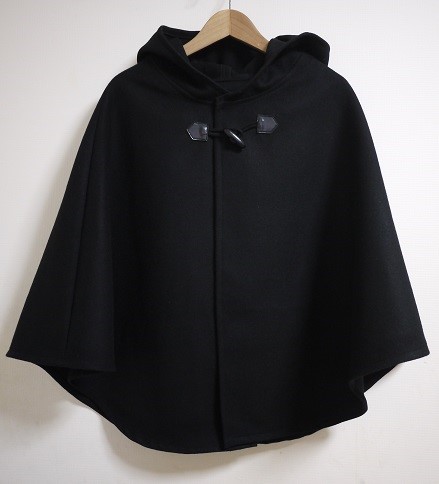 着用回数少】KINU antique ポンチョコート ポンチョ 黒 F
