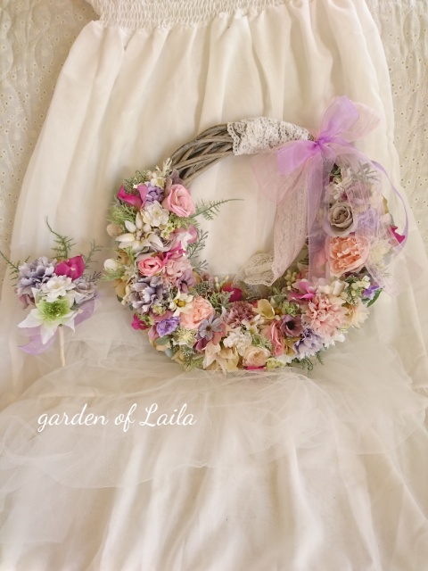 ♡受注対応♡ウェディングリースブーケ専門店リースブーケブートニアヘッドドレスリストレットブーケ花冠オーダー承ります