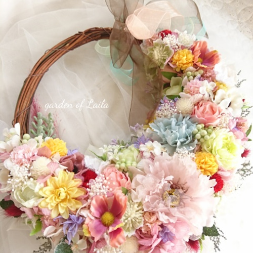 ♡受注対応♡ウェディングリースブーケ専門店28㎝リースブーケ  