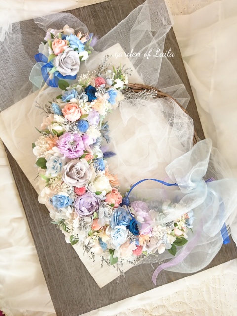 ♡受注対応♡ウェディングリースブーケ専門店リースブーケブートニアヘッドドレスリストレットブーケ花冠オーダー承ります