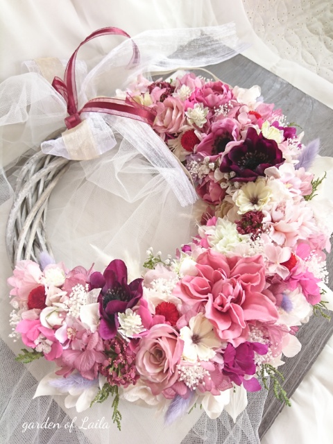 ♡受注対応♡ウェディングリースブーケ専門店 リースブーケブートニアヘッドドレスリストレットブーケ花冠オーダー承ります