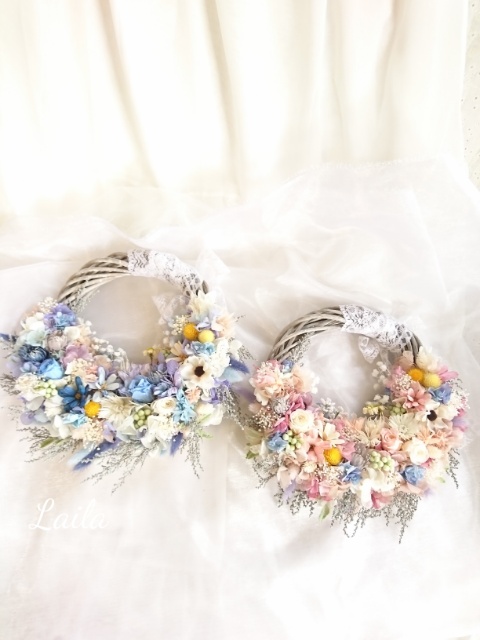 受注対応ガーデンウェディング専門店ご両親様への贈呈用リースブーケオーダー承ります。プリザーブドフラワーメイン 18,980円