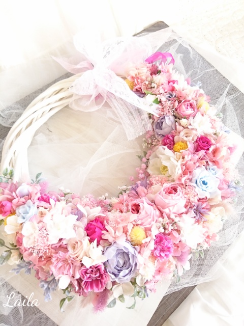 ウエディングブーケ】ラウンドブーケリースブーケブートニア