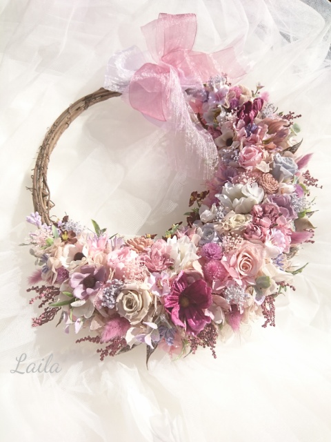 ♡受注対応♡ウェディングリースブーケ専門店 リースブーケブートニアヘッドドレスリストレットブーケ花冠オーダー承ります
