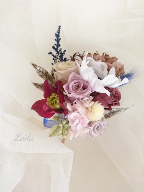 YcN様確認ウェディングヘッドドレス花冠オーダー承りますリースブーケ