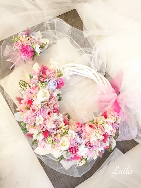 ♡受注対応♡プリザーブドフラワーリースブーケ ウェディングブーケ専門店 ブートニアヘッドドレス花冠オーダー承ります 14,200円