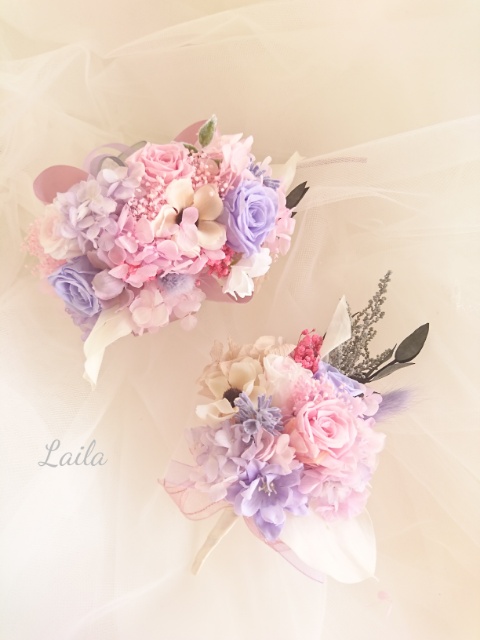 ♡受注対応♡プリザーブドフラワーリストレットブーケ リースブーケ花冠髪飾りオーダー承ります ウェディングブーケ専門店