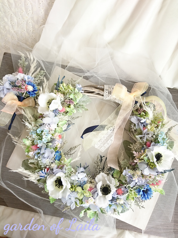 ◇受注対応◇ウェディングリースブーケブートニアヘッドドレス花冠  