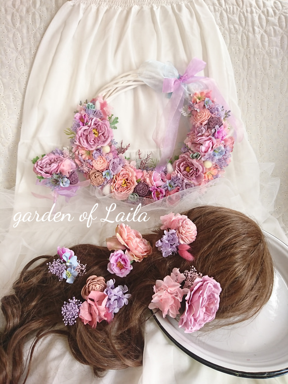 ◇受注対応◇ウェディングリースブーケブートニアヘッドドレス花冠  