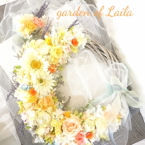 作品例ガーデンウェディング専門店リースブーケブートニアヘッド