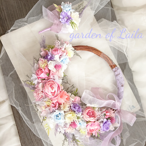 作品例ガーデンウェディング専門店リースブーケブートニアヘッド花冠オーダー承ります 作品例ガーデンウェディング専門店リースブーケブートニアヘッド