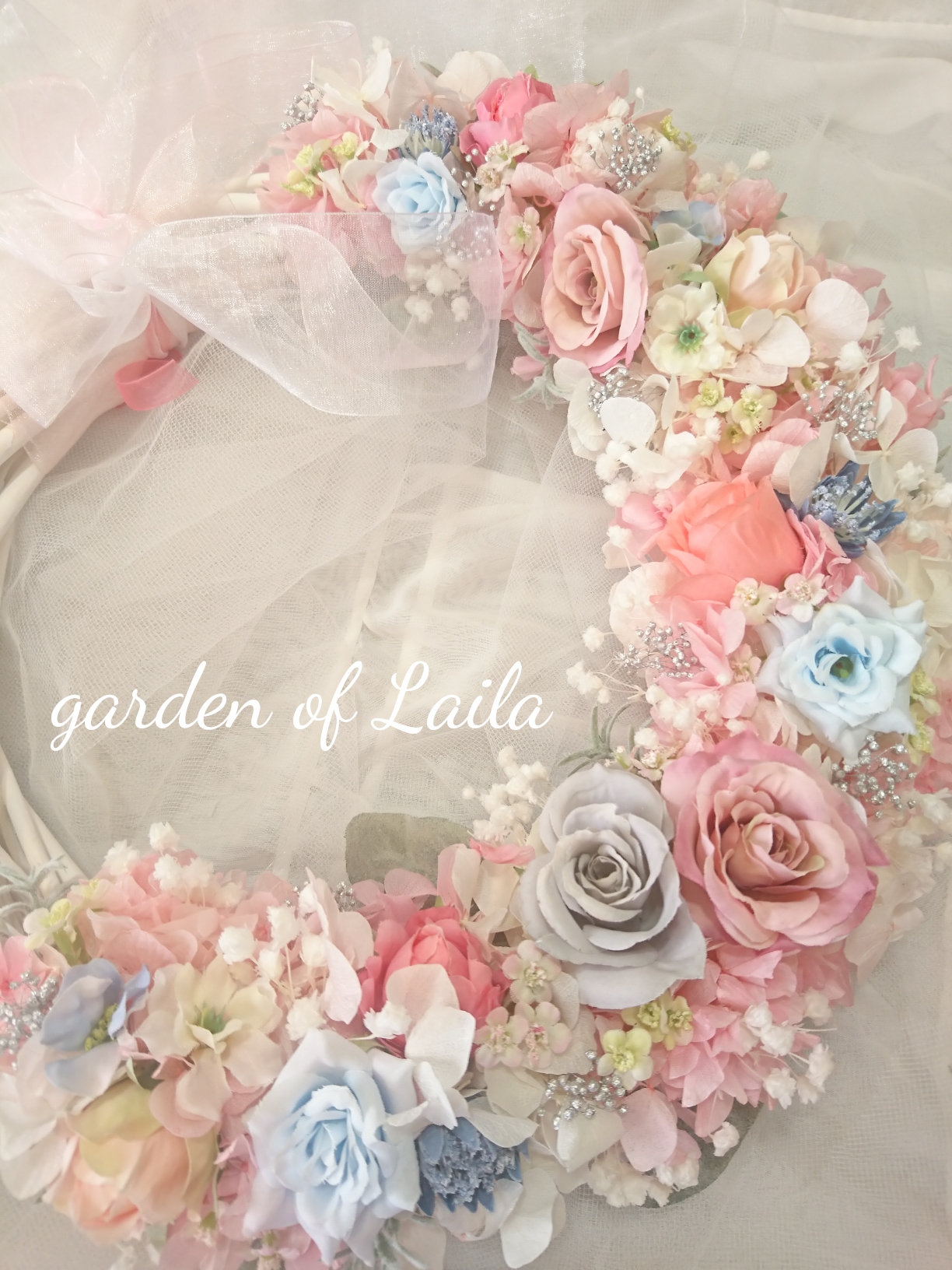 ガーデンウェディング専門店リースブーケブートニアヘッドドレス花冠