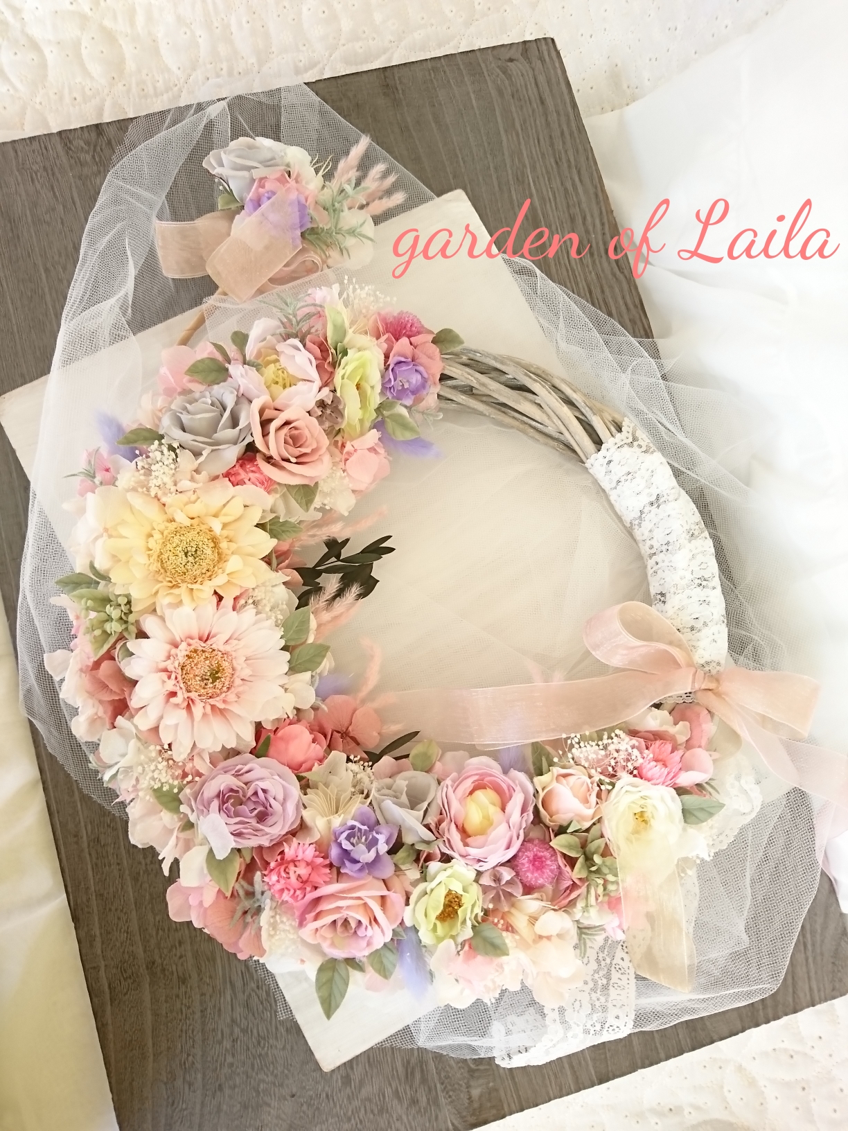 ◇受注対応◇ウェディングガーベラリースブーケブートニアヘッドドレスオーダー承ります ウェディングブーケ専門店