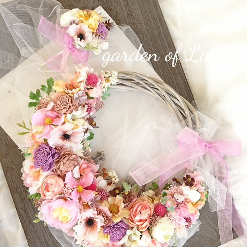 リースブーケ、ブートニア クリスマスカラーのリースブーケ＆ブートニアセット | petit