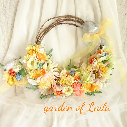 ウェディングブーケ（リースブーケ）、ブートニア 、髪飾りセット