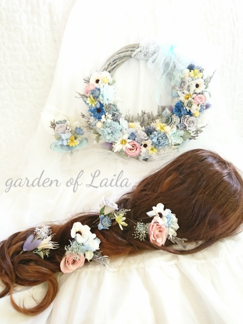 ♡受注対応♡ウェディングリースブーケ専門店リースブーケブートニアヘッドドレスリストレットブーケ花冠オーダー承ります