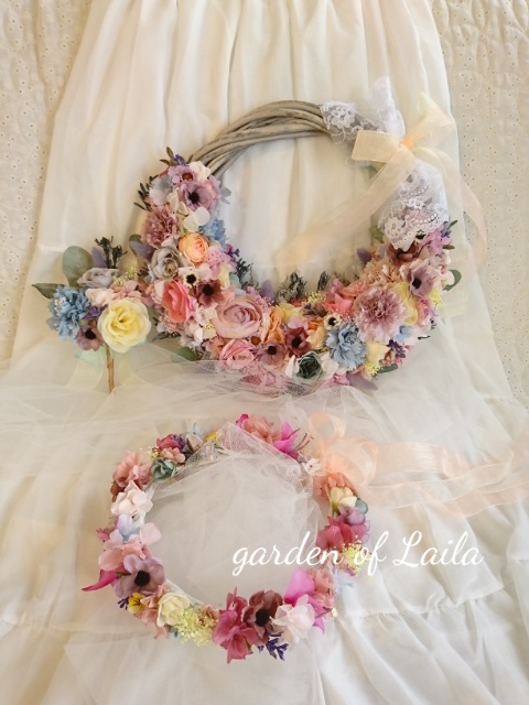 ♡受注対応♡ウェディングリースブーケ専門店リースブーケブートニアヘッドドレス花冠リストレットブーケオーダー承ります