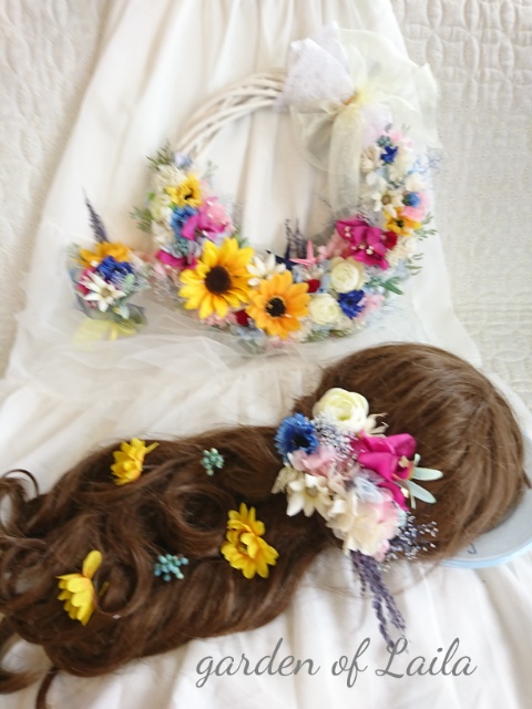 ♡受注対応♡ウェディングリースブーケ専門店リースブーケブートニアヘッドドレスリストレットブーケ花冠オーダー承ります