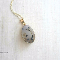 {14kgf} +water color natural agate+ アゲートペンダント 1枚目の画像