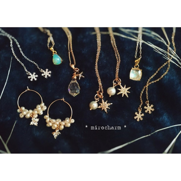 {Sv} *First Snow Earrings* ひとつぶ雪ピアス ゴールド/シルバー 5枚目の画像