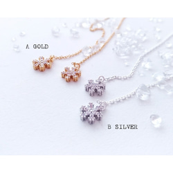 {Sv} *First Snow Earrings* ひとつぶ雪ピアス ゴールド/シルバー 6枚目の画像