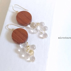 {14Kgf} drops n' drops earrings **ウッドピアス**clear 5枚目の画像