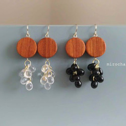 {14Kgf} drops n' drops earrings **ウッドピアス**clear 1枚目の画像