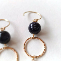 {14Kgf} *starry night earrings* 星の夜空のパールピアス 3枚目の画像