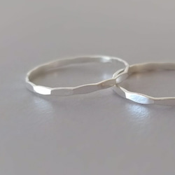 {Sv925}  *Simple Hummered Ring* シルバー細リング /9号 2枚目の画像