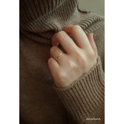 {Sv925}  *Simple Hummered Ring* シルバー細リング /9号 4枚目の画像