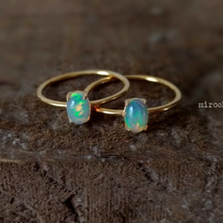 オーダー}*Waterdrops Ring*天然レインボームーンストーン リング 指輪